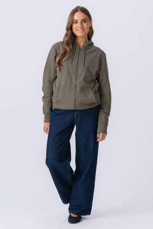 Sudadera con capucha zip - verde