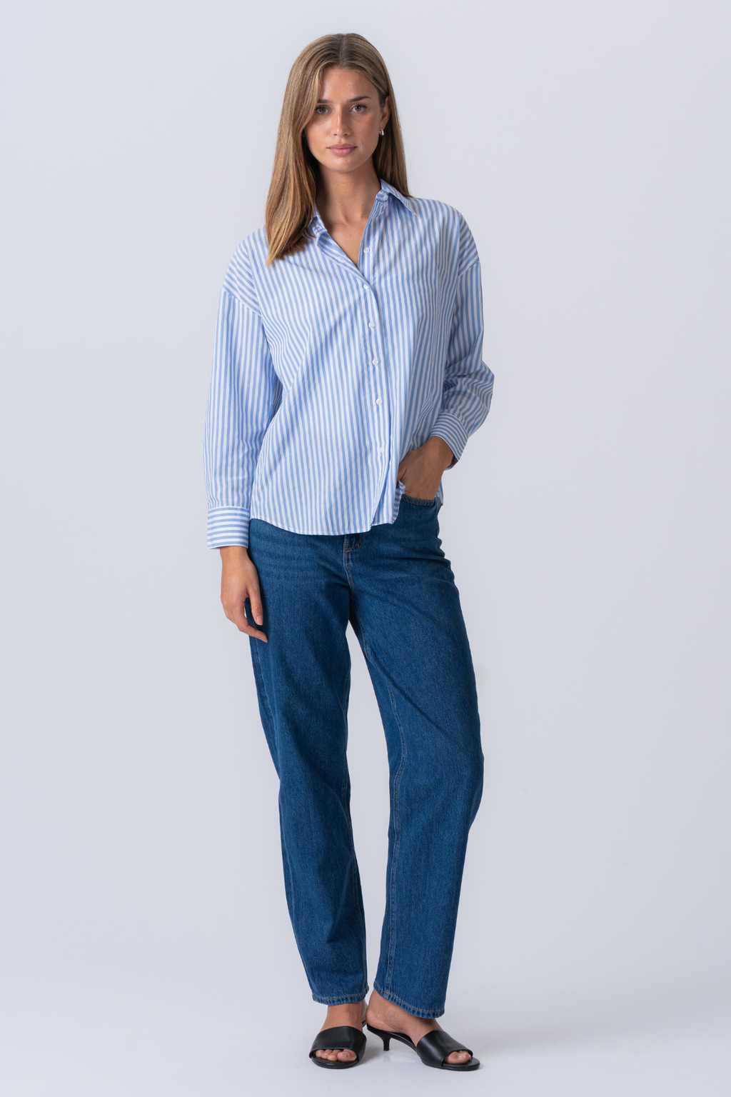 Layla Striped Shirt - Light Blue