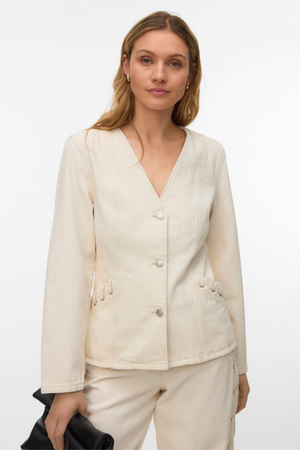 Chaqueta Leva String Ecru Dnm - Crudo