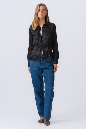 Camisa de Lucy Tie - Negro