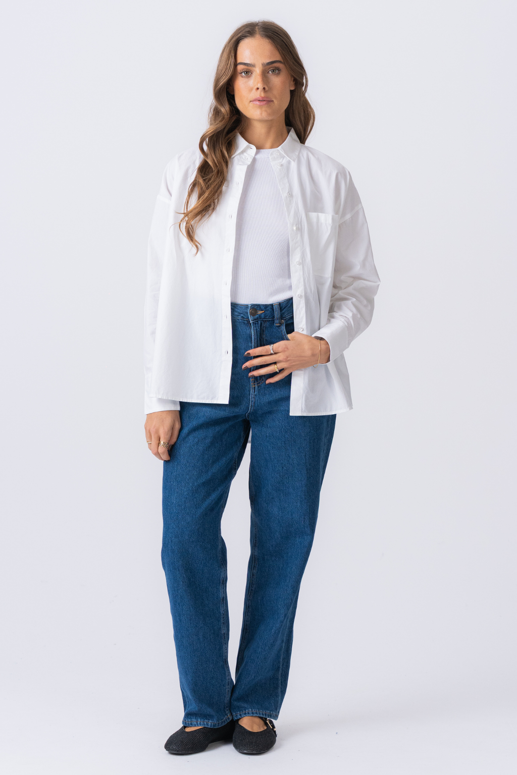 Camisa relajada - blanco