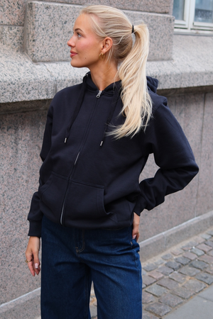 Basic Zip Hoodie - Dark Navy