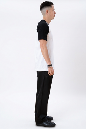 Camiseta básica de Raglan - Blanco y negro