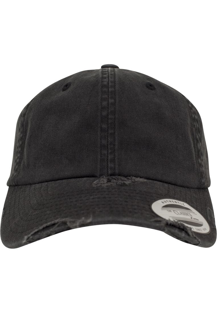 Gorra Destruida de Perfil Bajo - Negra