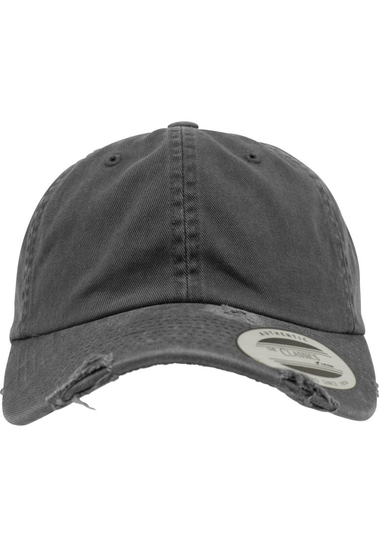 Gorra Destruida de Perfil Bajo - Gris Oscuro