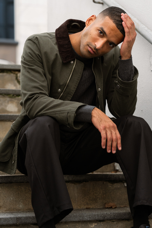 Chaqueta de sarga - Oliva oscura