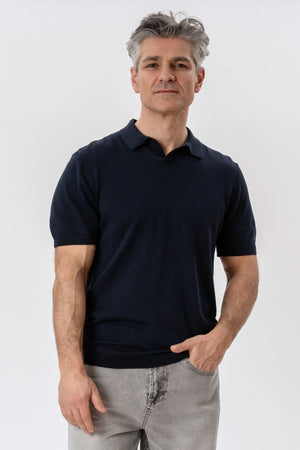 Polo de punto Nathan - Azul marino