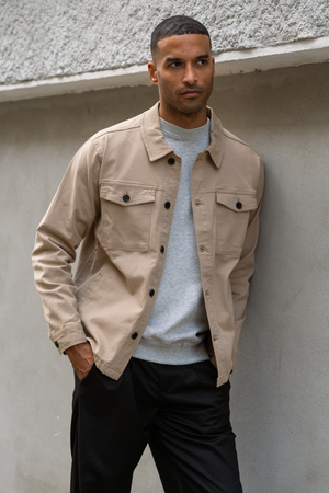 Overshirt de sarga - arena oscura