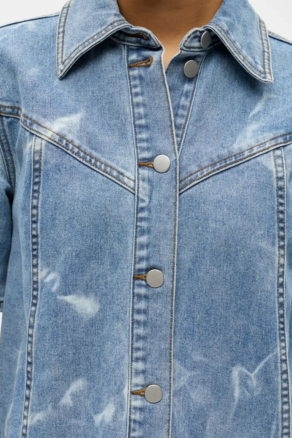 Claudia Short Denim Dress - Light Blue Denim