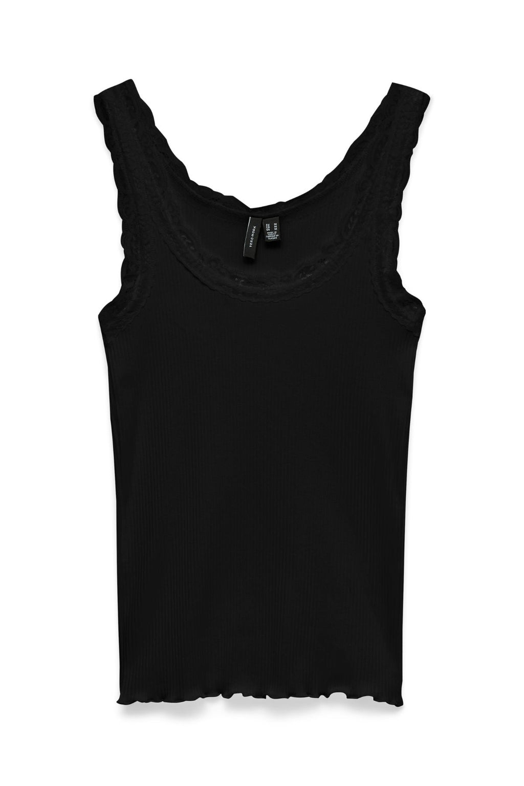 Camiseta sin mangas de encaje Nana - Negro