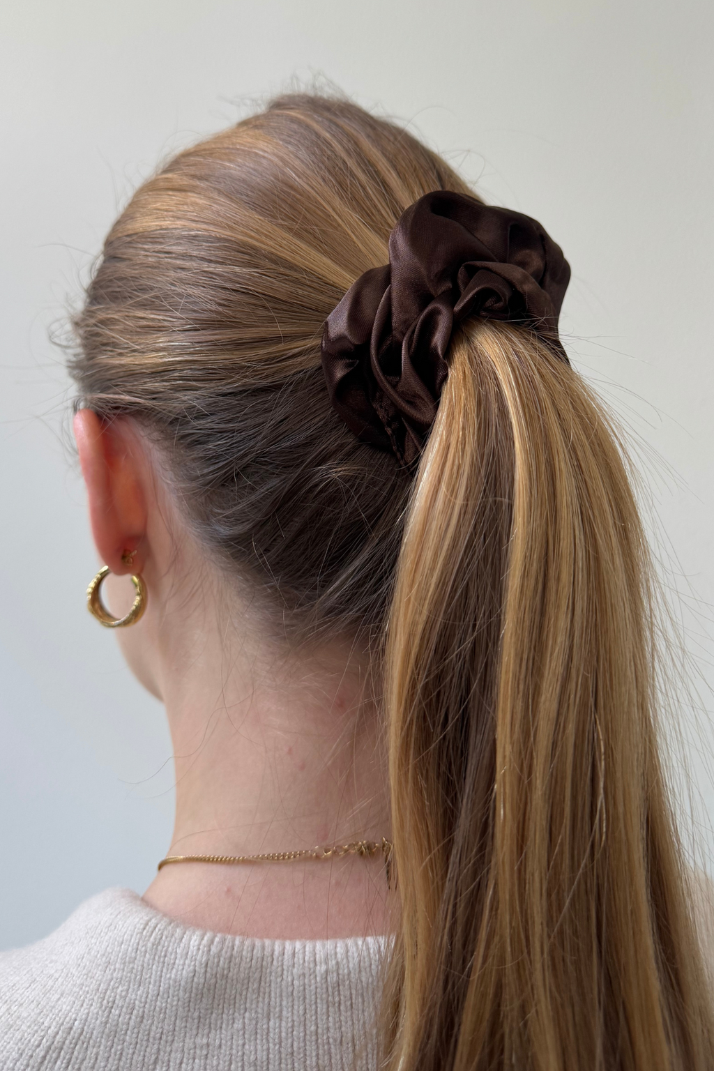 Satin Scrunchie - Brown Dark