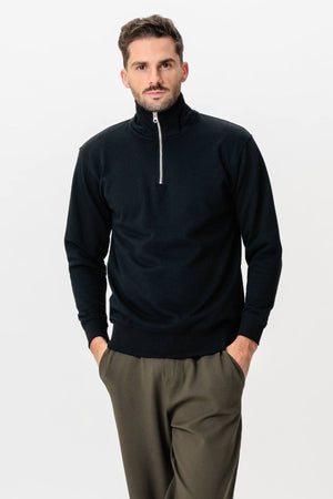 Sudadera media zip - negro