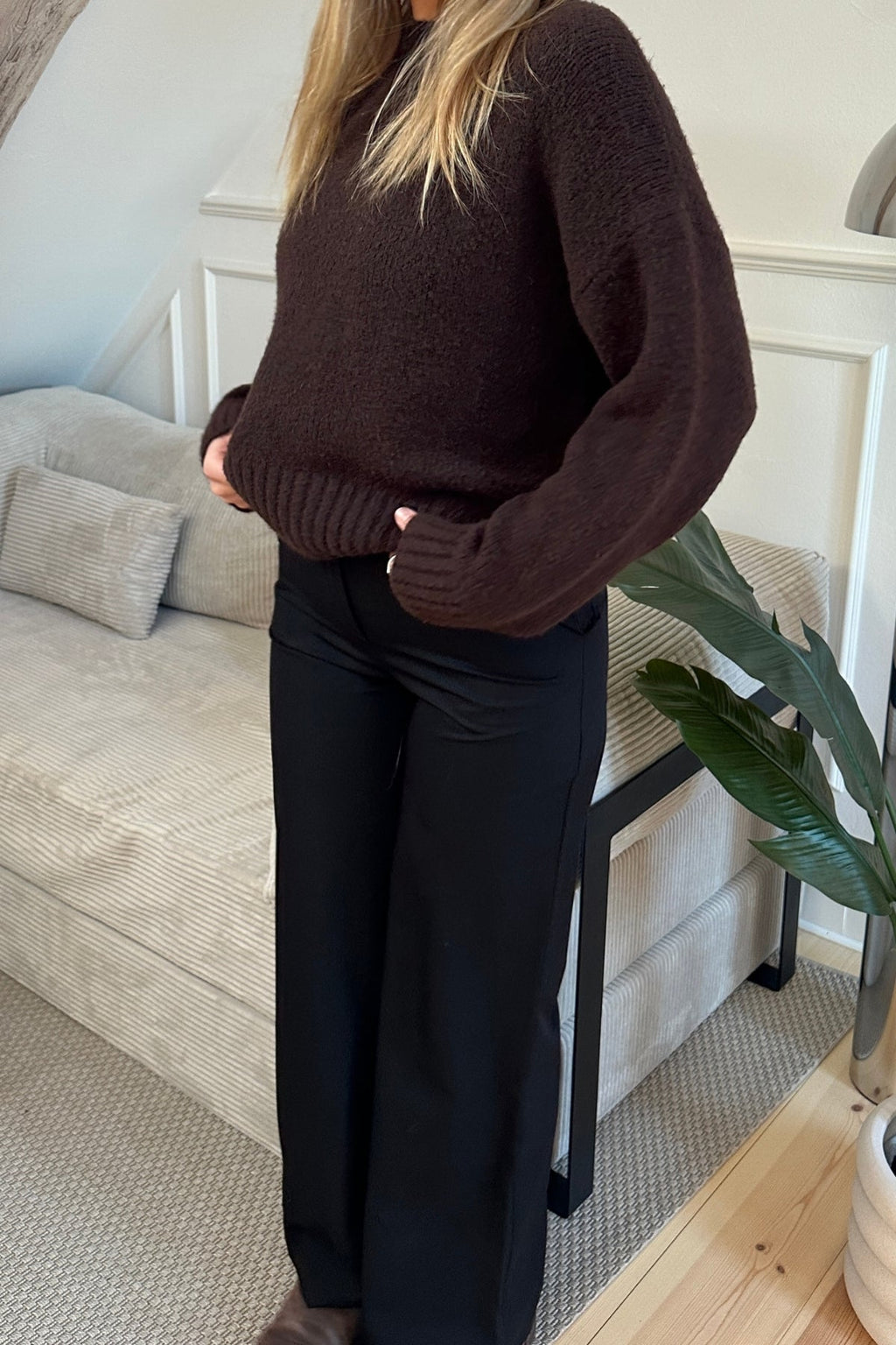 rosalía ancho Pants - Negro