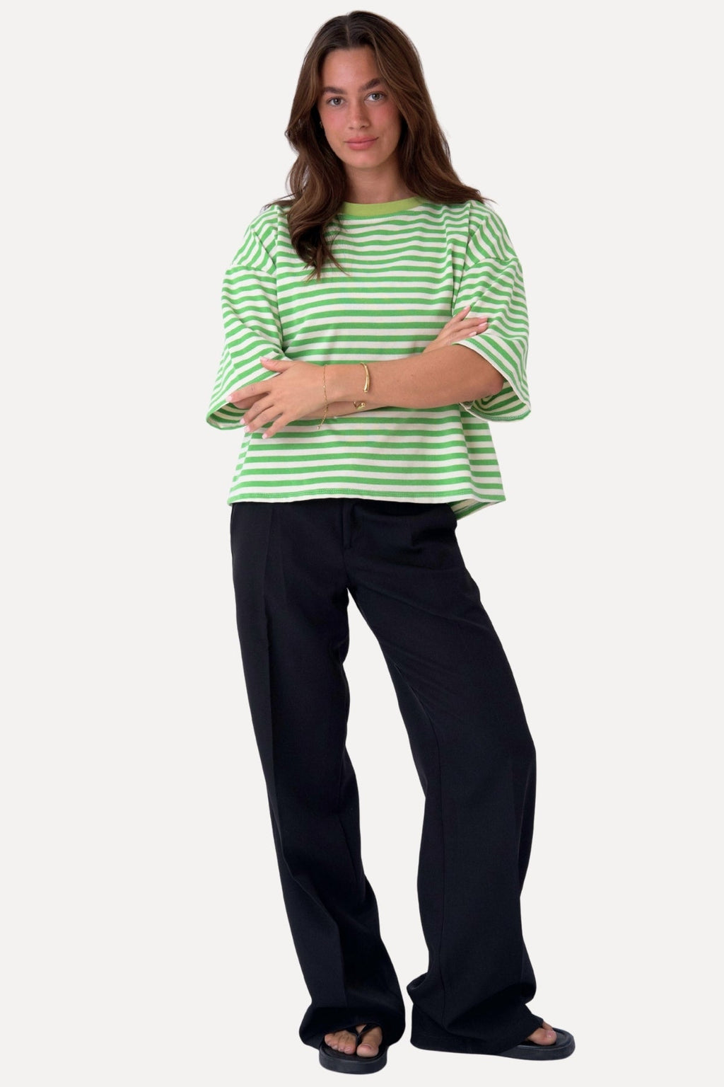 Camiseta Zoe - Verde/Blanco