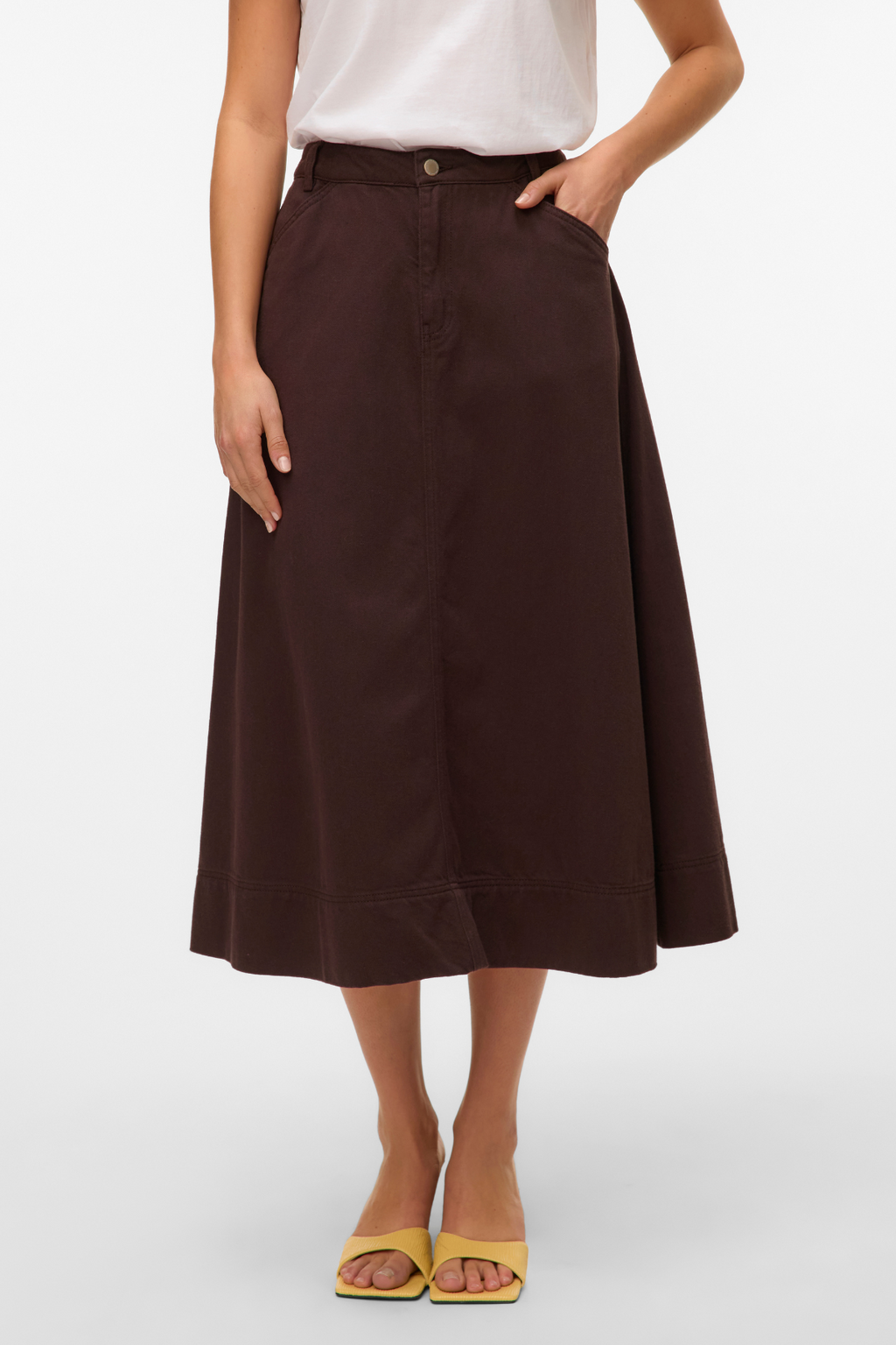 Falda de mezclilla de color Filia - Torte de chocolate