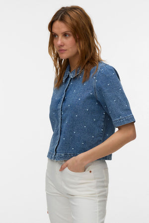 Camisa vaquera 2/4 Dionne - Denim azul medio - Corazón