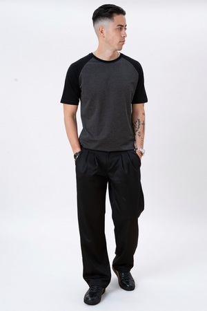 Basic raglan T-shirt - Black-Dark Gray
