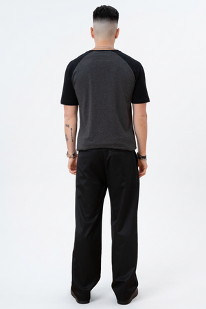 Basic raglan T-shirt - Black-Dark Gray