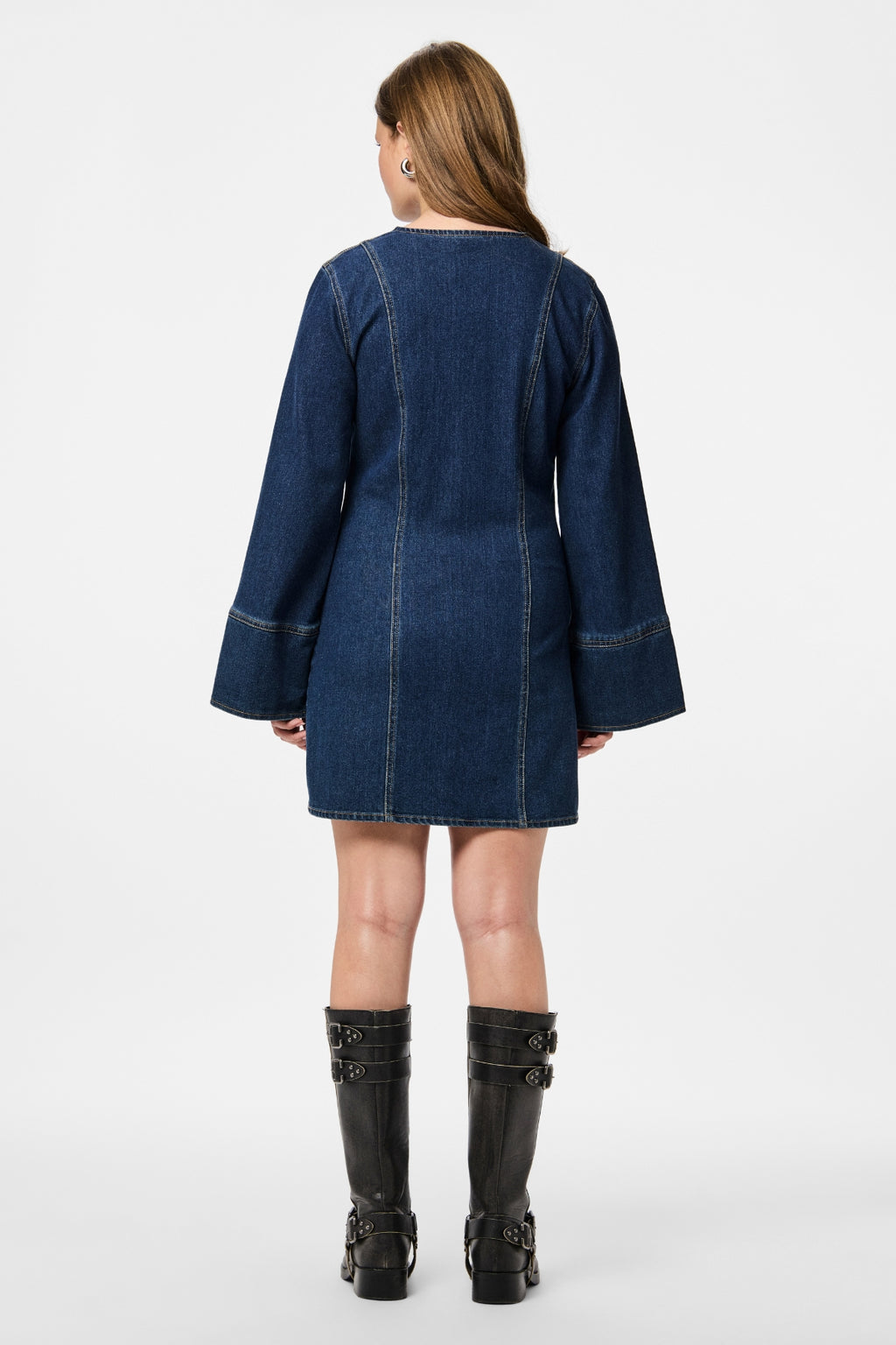Flora Denim Dress - Dark Blue Denim