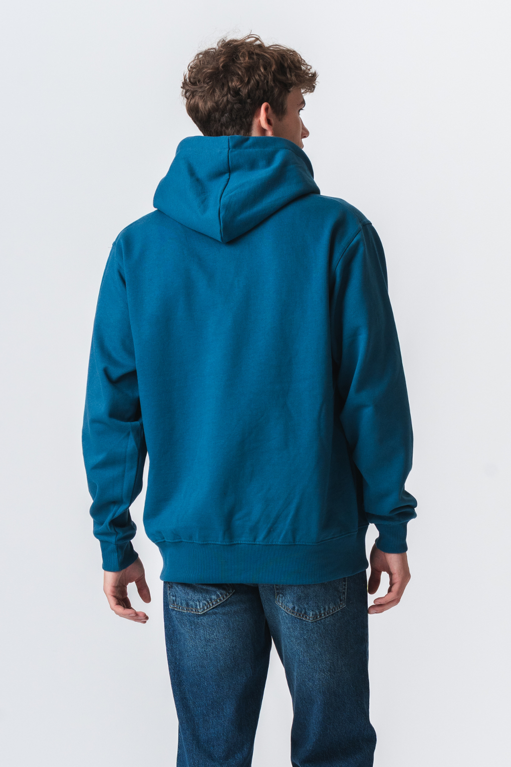 Sudadera con capucha básica - Azul de gasolina
