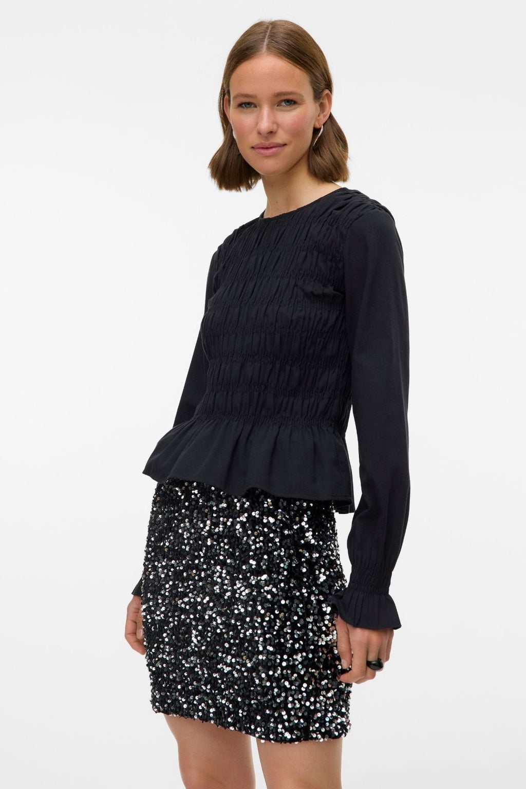 Falda corta de Bella - Plata negra
