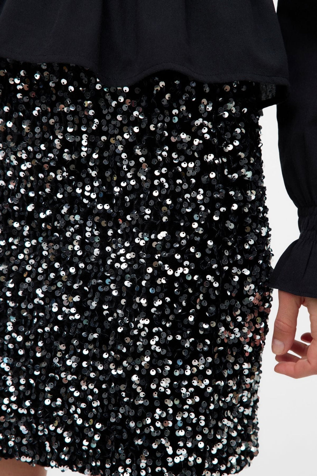 Falda corta de Bella - Plata negra