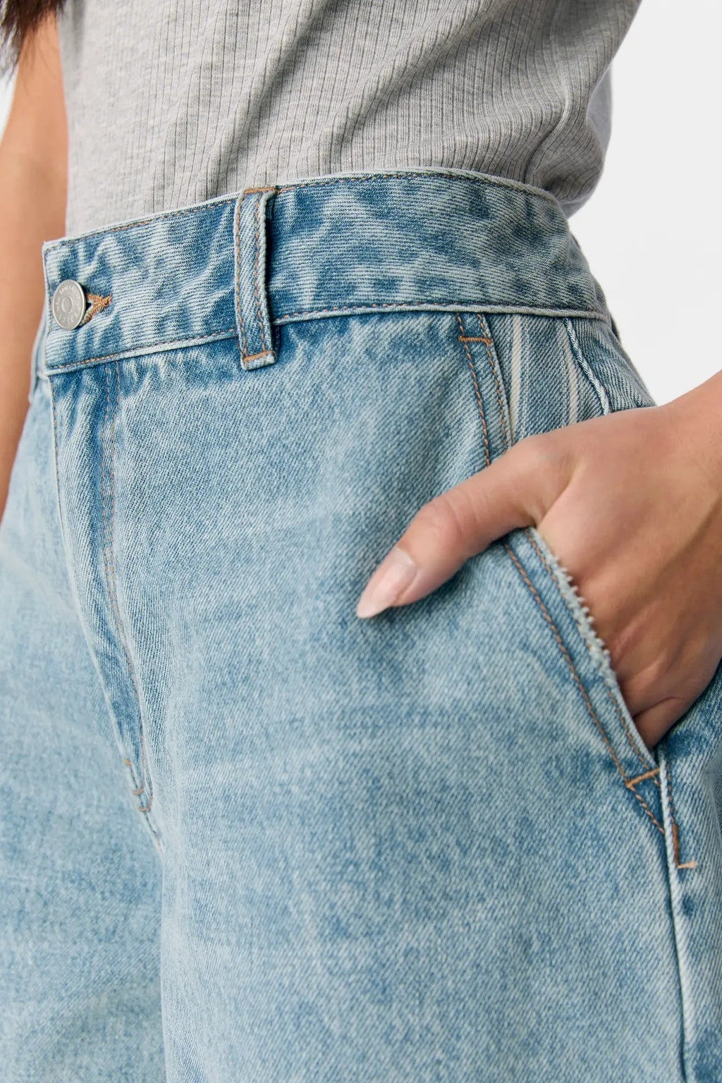 Jen Shorts - mezclilla azul medio