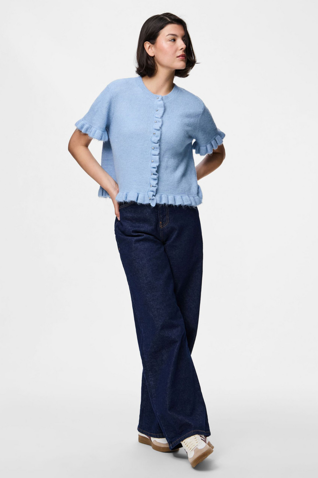 Cardigan de punto de lidia Lydia - Cashmere Blue