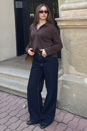 El rendimiento original de los jeans anchos - mezclilla azul oscuro