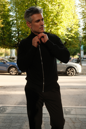 Jersey con cremallera - Negro