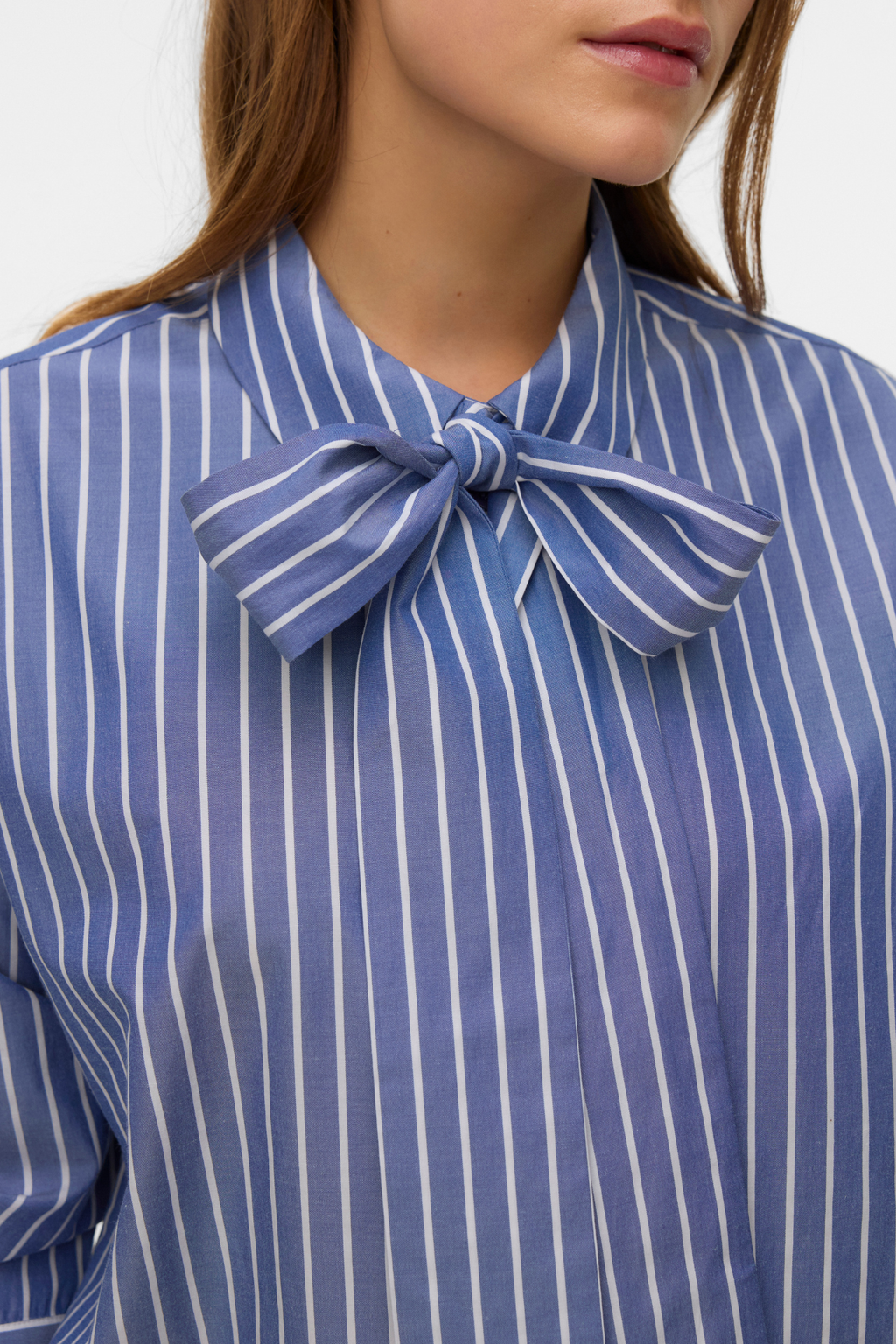 Camisa con lazo Islunn - Denim oscuro Blanco nieve