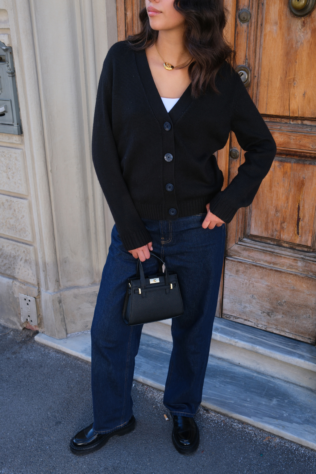 Cárdigan tejido - negro