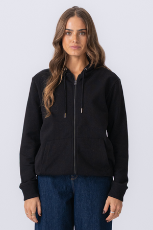 Sudadera con capucha zip - negro