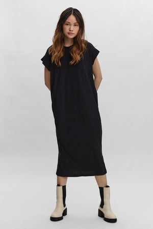 Phoenixy Cap Sleeve Calf Dress - Black
