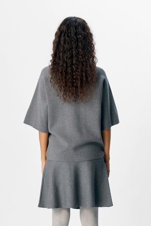 Reynard HW Falda de punto corto - Melange de gris medio