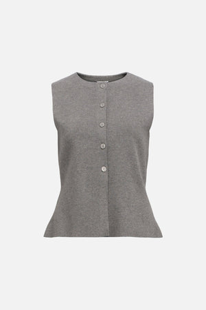 Reynard Knit Vest - Medium Grey Melange