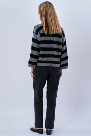 Josie Polo Knit - Gris/Negro