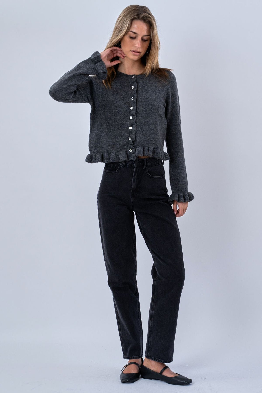 Cárdigan Flora - Gris