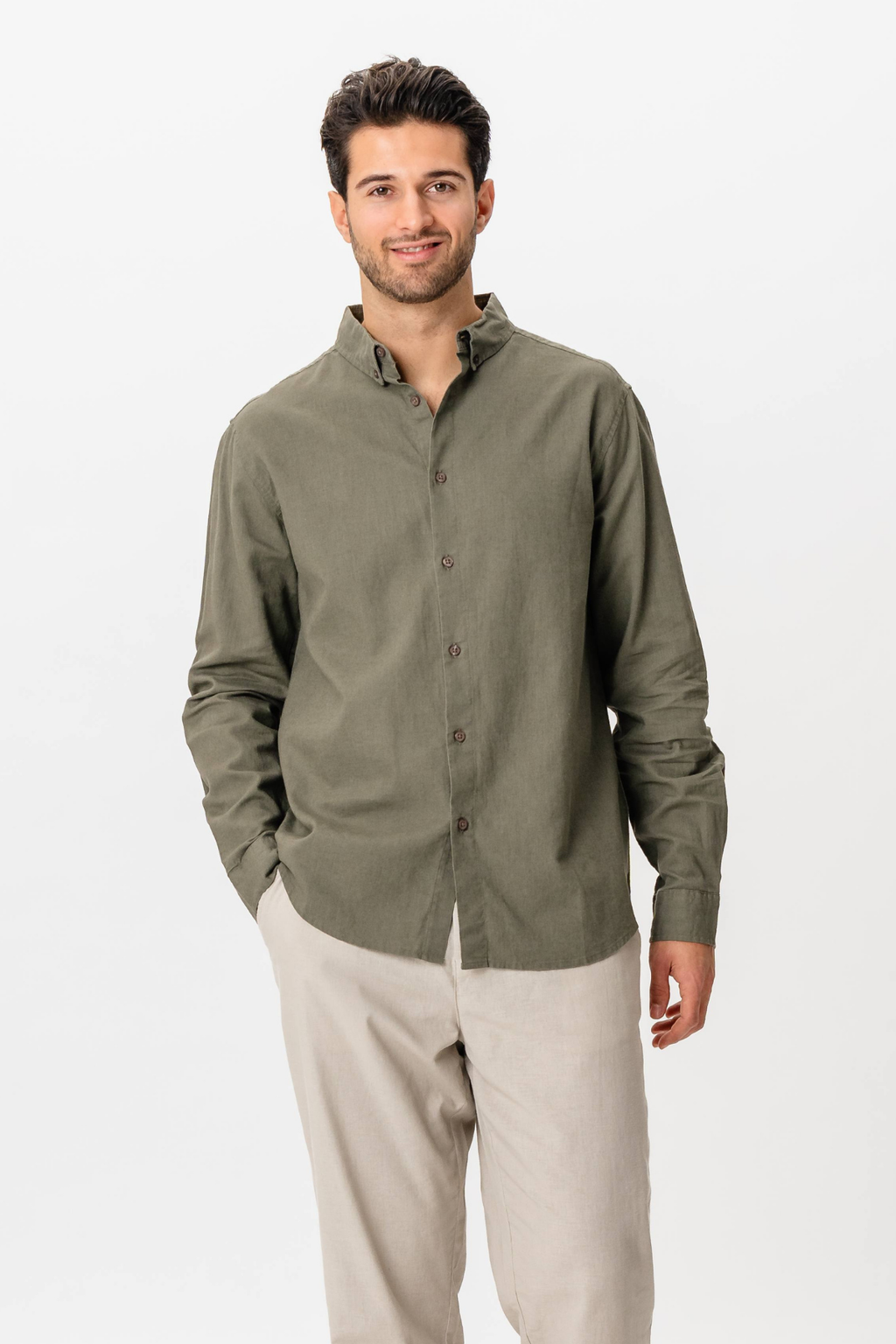 Camisa de lino - Ejército