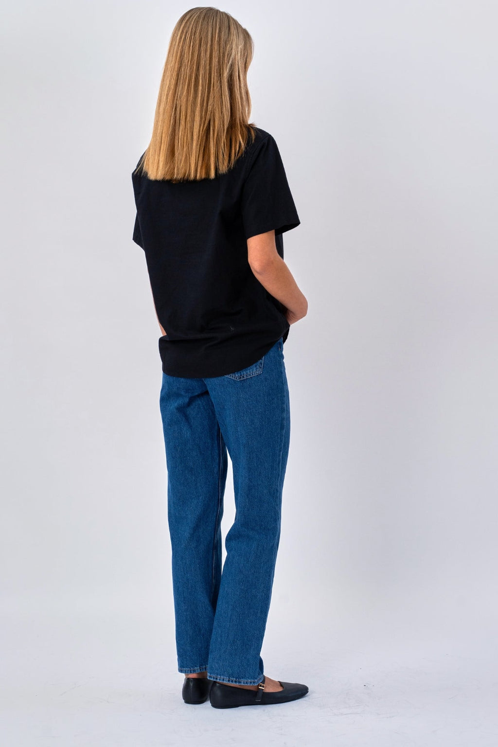 Camisa de lino de manga corta - Negro