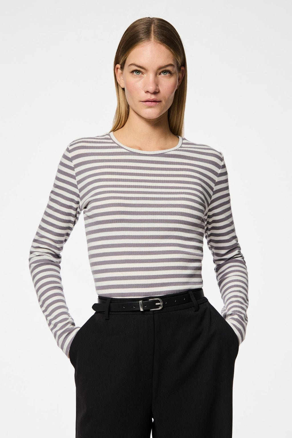 Myra Slim Cinturón - Plata negra