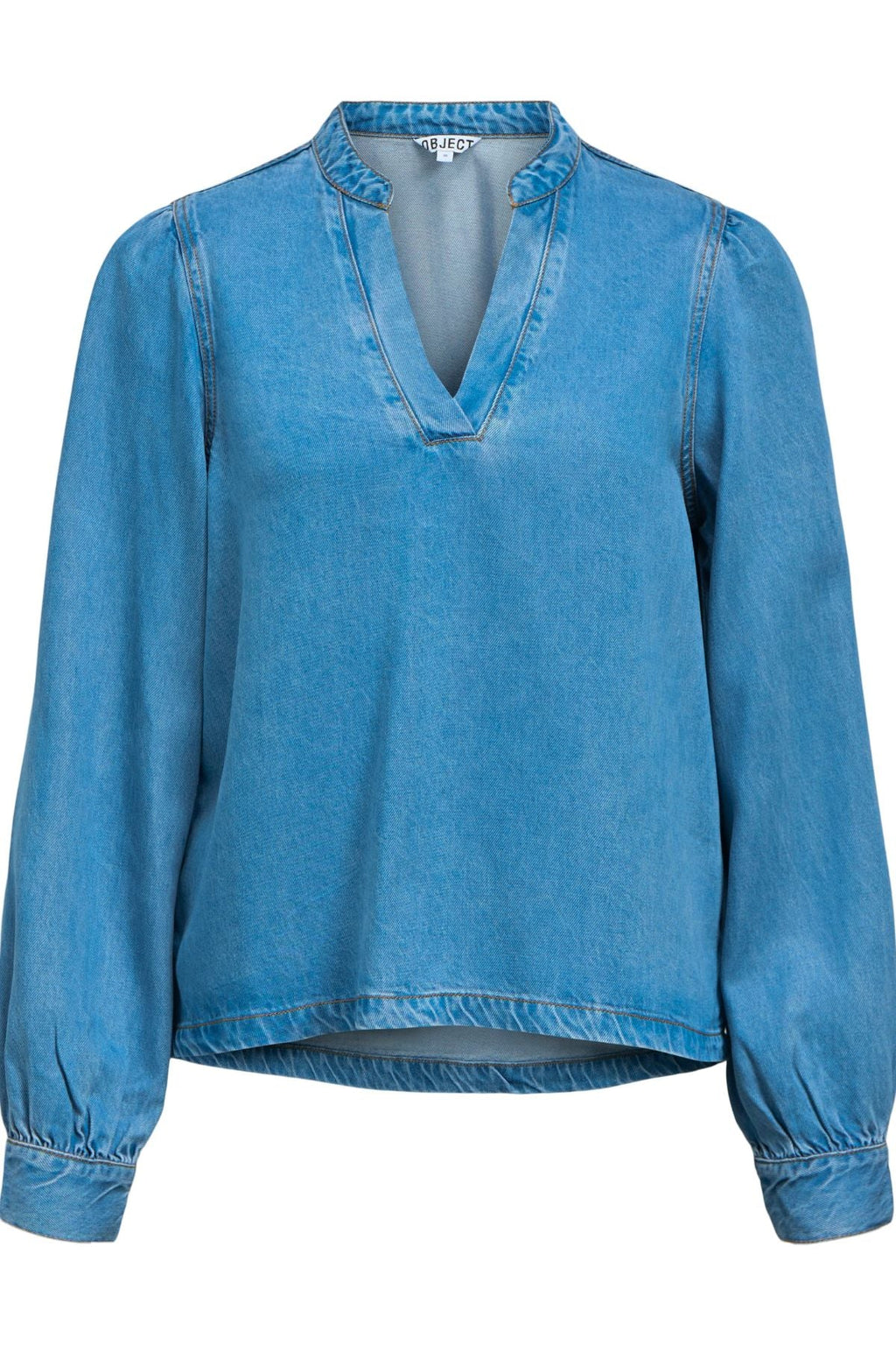 Top Re Denim Con Cuello En V Frame - Denim Azul Claro