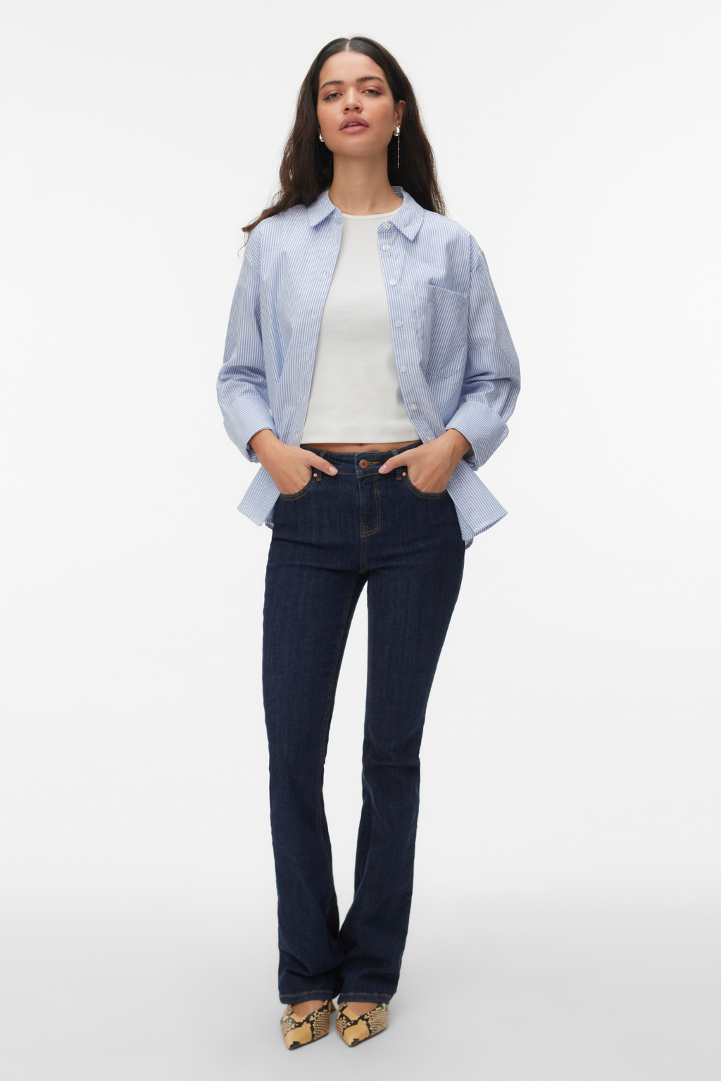 Inge Shirt - Palace Blue Snow White