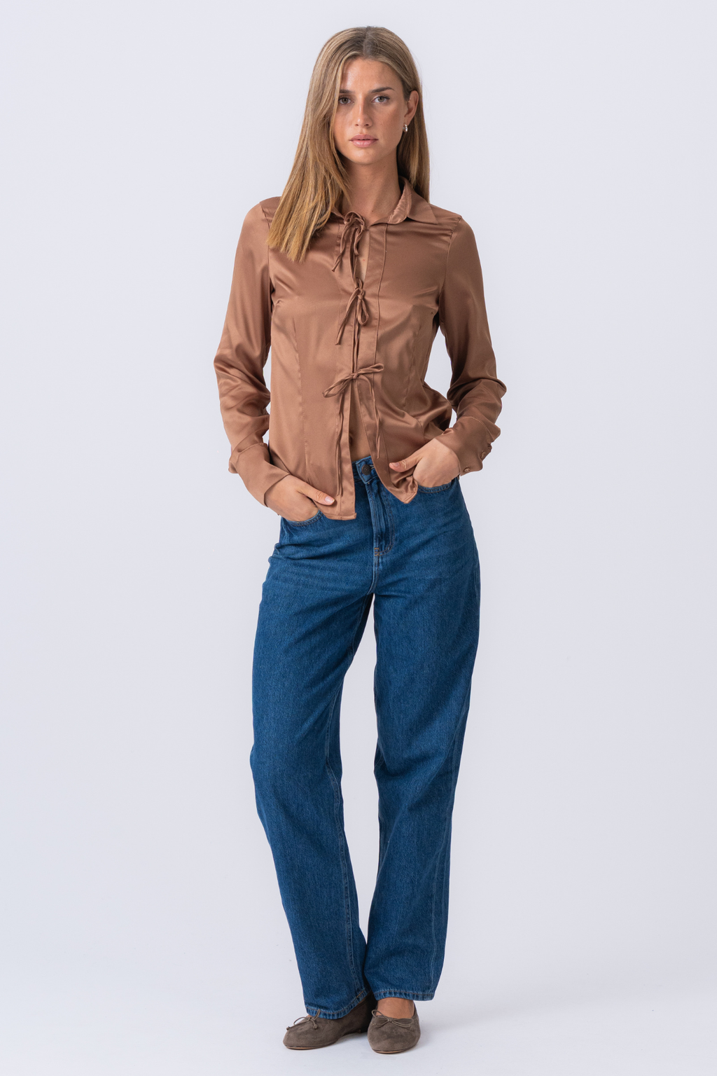 Camisa de Lucy Tie - Brown