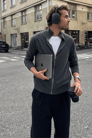 Chaqueta de punto con cremallera - Charcoal Melange