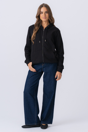 Sudadera con capucha zip - negro