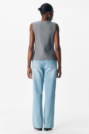 Reynard Knit Vest - Medium Grey Melange