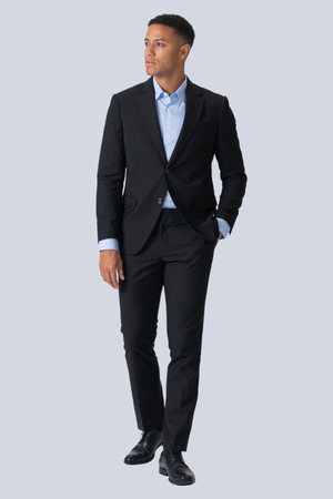 Premium Traje de un solo pecho (negro)