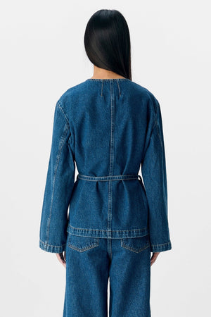 Mallie Blazer - Media Blue Denim