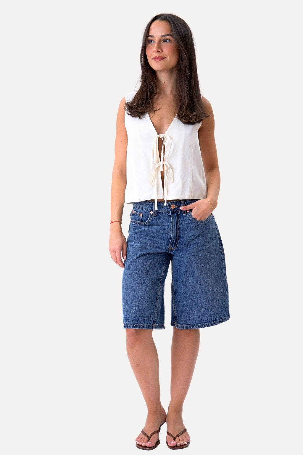 Linen Vest - Off White